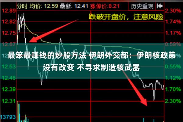 最笨最赚钱的炒股方法 伊朗外交部：伊朗核政策没有改变 不寻求制造核武器