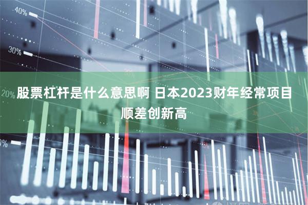 股票杠杆是什么意思啊 日本2023财年经常项目顺差创新高