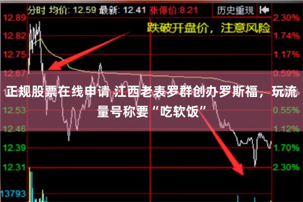 正规股票在线申请 江西老表罗群创办罗斯福，玩流量号称要“吃软饭”