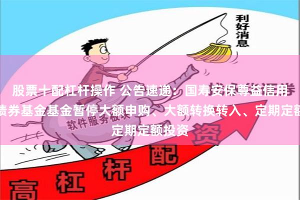 股票十配杠杆操作 公告速递：国寿安保尊益信用纯债债券基金