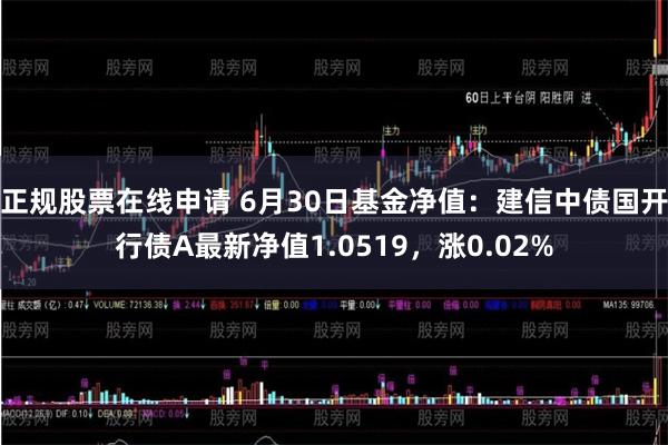 正规股票在线申请 6月30日基金净值：建信中债国开行债A最新净值1.0519，涨0.02%