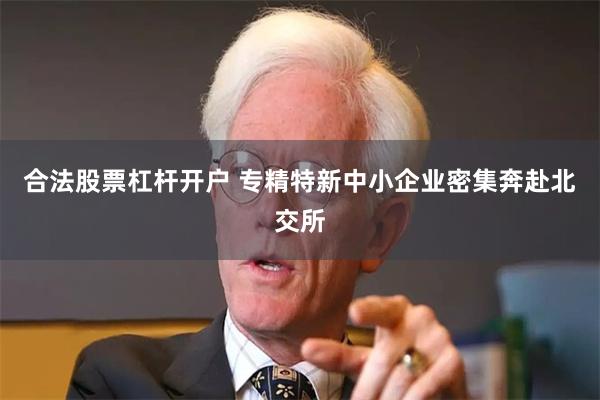 合法股票杠杆开户 专精特新中小企业密集奔赴北交所
